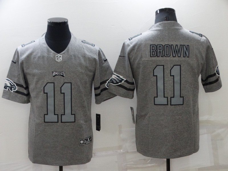 Men's Philadelphia Eagles A.J. Brown #11 Gray Jersey
